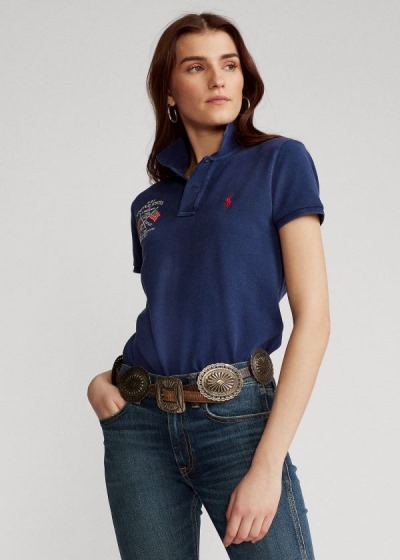 Camisa Polo Polo Ralph Lauren Classic Fit Eagle Mulher 64159-HGUZ